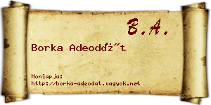 Borka Adeodát névjegykártya